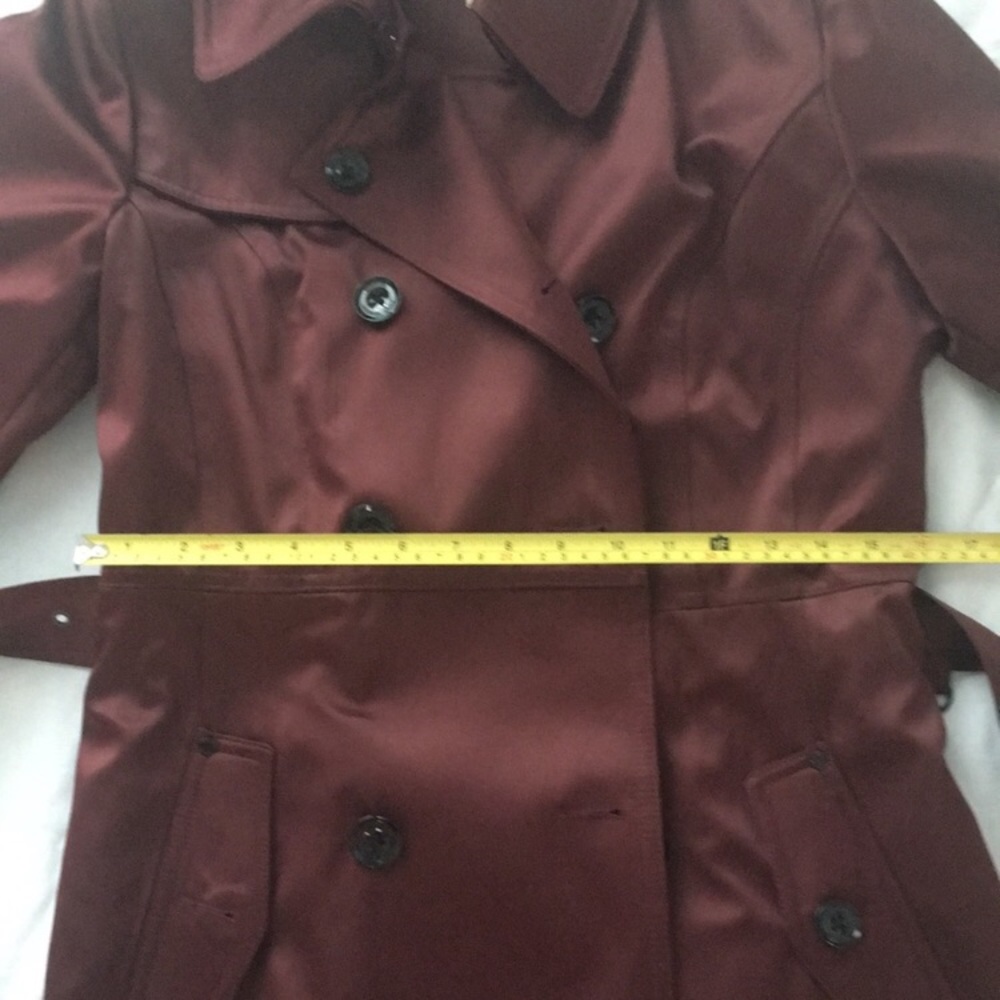 Michael Kors dark wine thick satin pea coat - Picture 10 of 11